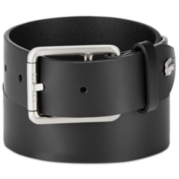 Lacoste Other - Lacoste Men's Logo Buckle Leather Belt Black NWT
